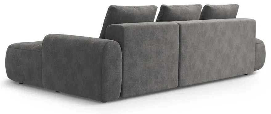 Сив кадифен сгъваем/с място за съхранение ъглов диван (десен ъгъл) Linz – Cosmopolitan Design