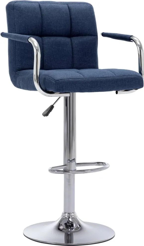 283423 vidaXL Бар столове, 2 бр, сини, текстил