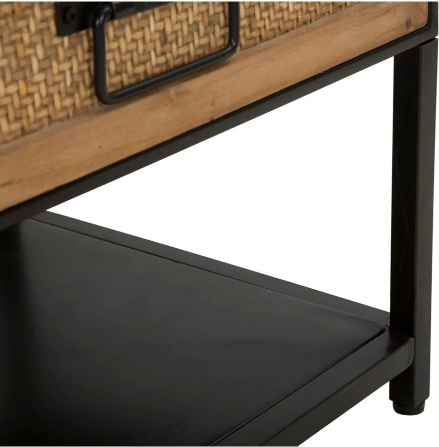 Черна/естествена метална маса за телевизор 95x38x38 cm Hanoi – Mauro Ferretti