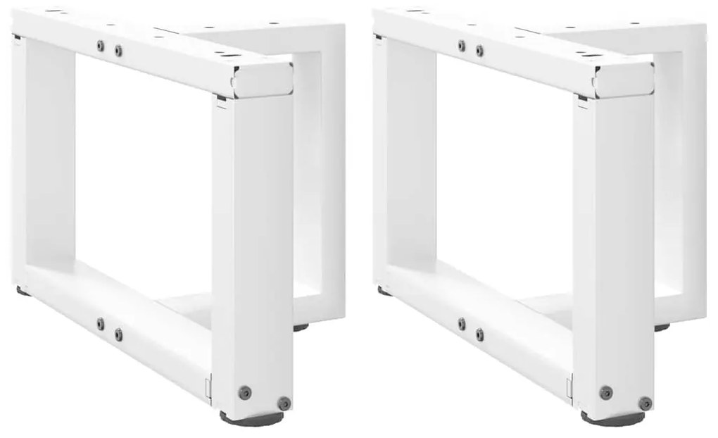 4013009 vidaXL Крака за масичка за кафе, Т-образни, 2 бр., бели, 50x25x(30-31) см, стомана
