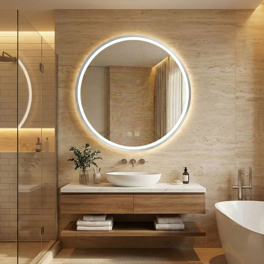 Огледало LED 90cm MMJ BRUSH SILVER