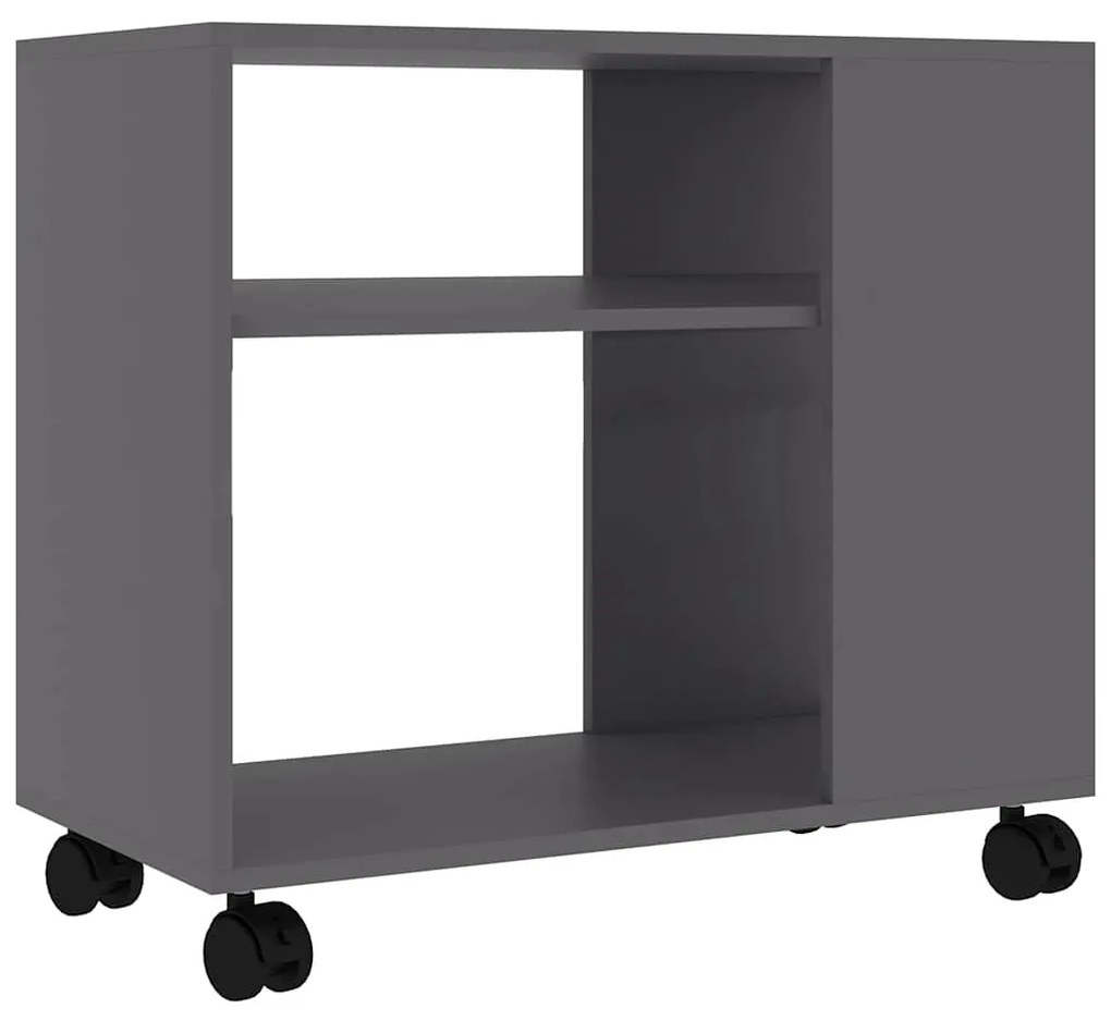 802122 vidaXL Странична маса, сива, 70x35x55 см, инженерна дървесина