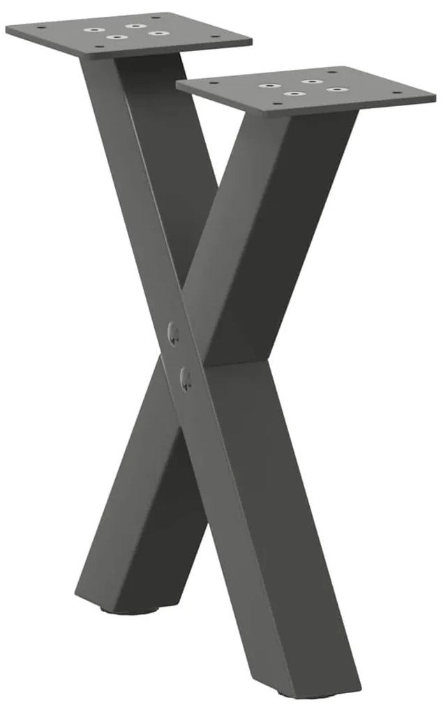 4012874 vidaXL Крака за масичка за кафе, X-образни, 2 бр., антрацит, 40x(30-31) см, стомана