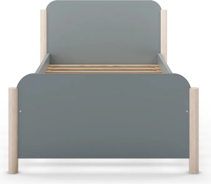 Детско легло сиво-зелено 90x190 cm от масивен бор с включена подматрачна рамка Enola – Marckeric