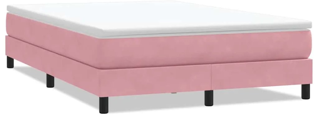 3315836 vidaXL Box Spring легло без матрак розово 160x210 cm кадифе