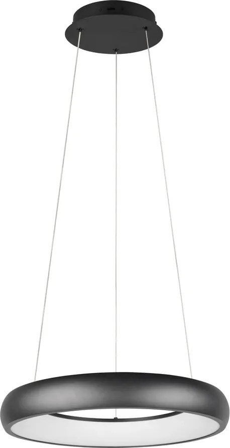 Матово черно LED затъмняващо се висящо осветително тяло с метален абажур ø 46 cm Cardona – Trio