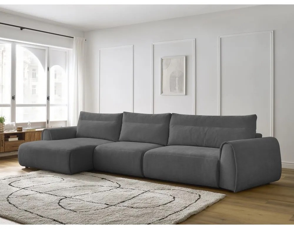 Сив ъглов диван Aden – Bobochic Paris