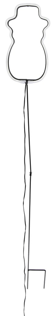 Коледен неон градински прожектор бял снежен човек с LED и таймер IP44 - Fura