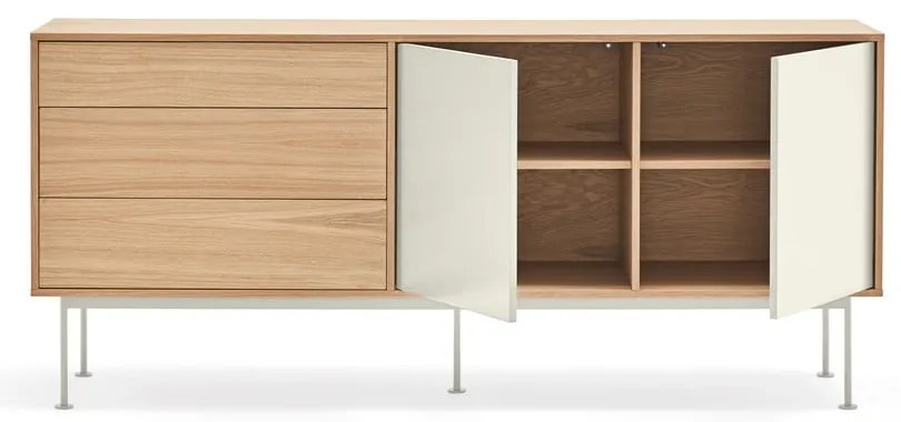 Кремавобял скрин с дъбов фурнир , ширина 180 см Yoko - Teulat