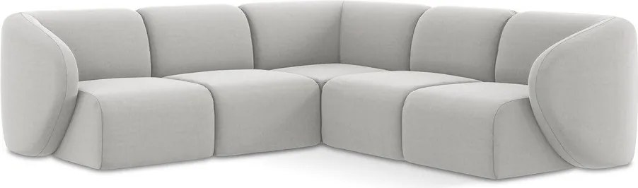 Светлосив кадифен ъглов диван Lani – Makamii
