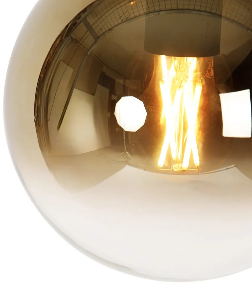 Интелигентен висящ аплик черен със златно стъкло 20 см с Wifi A60 - Pallon