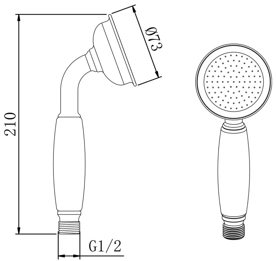 Месингова душ глава в лъскаво сребристо ø 7 cm Epoca – Sapho