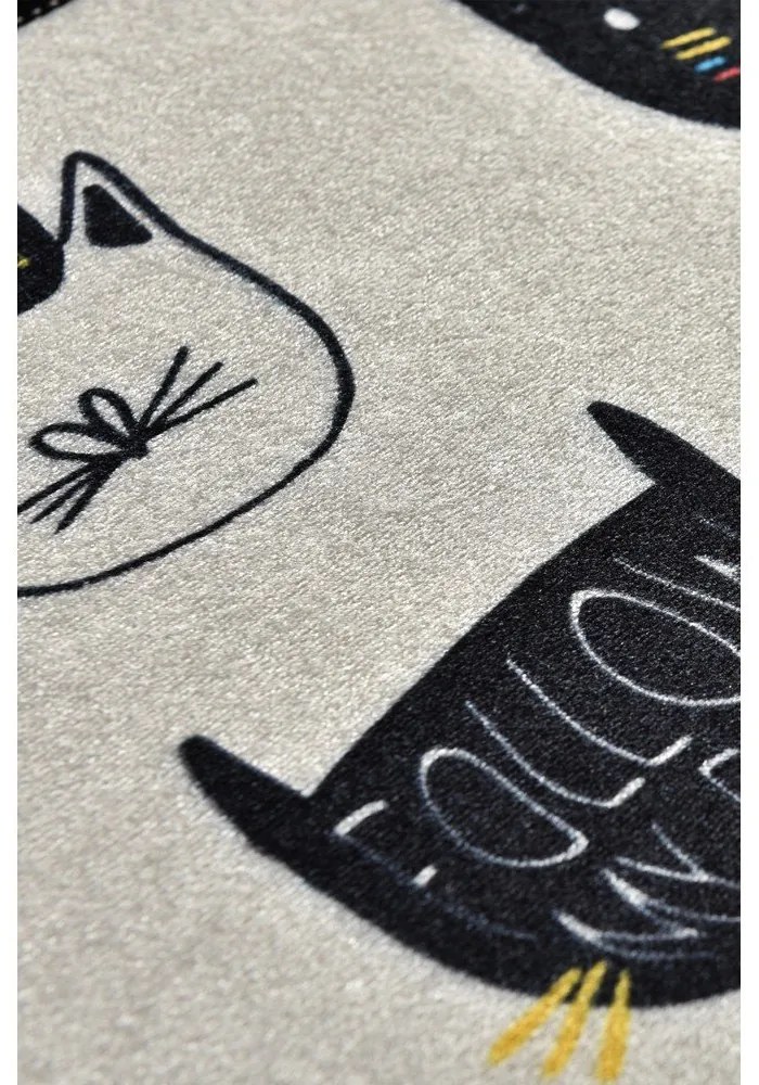 Черен-бежов килим за баня 40x60 cm Cutie – Foutastic