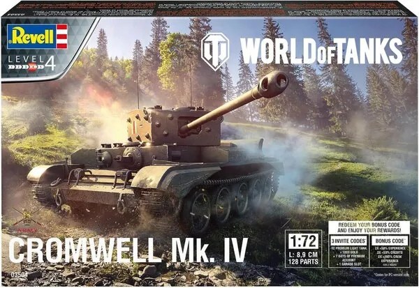 Сглобяем модел, Revell, World of Tanks, Британски танк Cromwell Mk. IV, 128 части