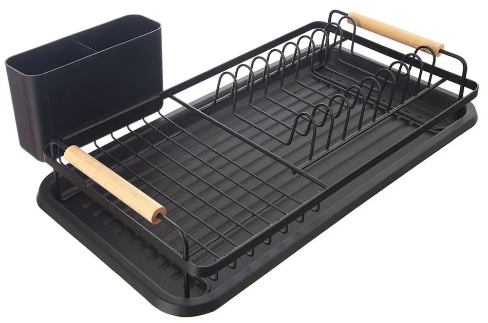 Черна метална тавичка за оттичане 43x28,5 cm Radka – Orion