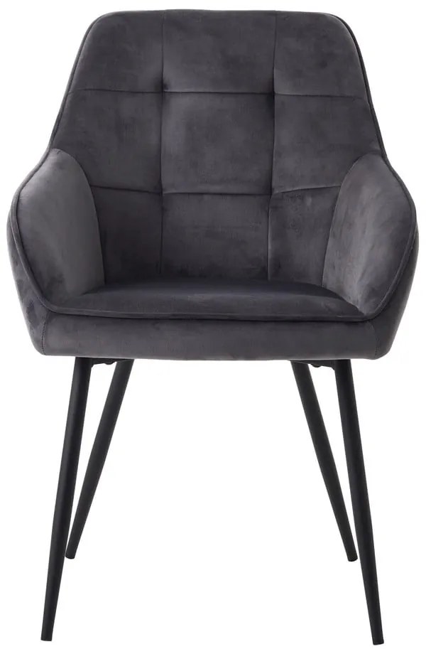 Сиви тапицирани трапезни столове в комплект с подлакътници 2 бр. Nolan Square – Unique Furniture