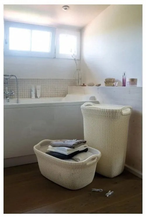 Бежов пластмасов кош за пране 40 l Knit – Curver
