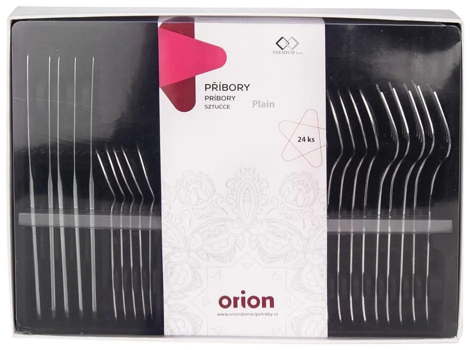 Прибори за хранене от неръждаема стомана в сребрист цвят 24 бр. Plain – Orion