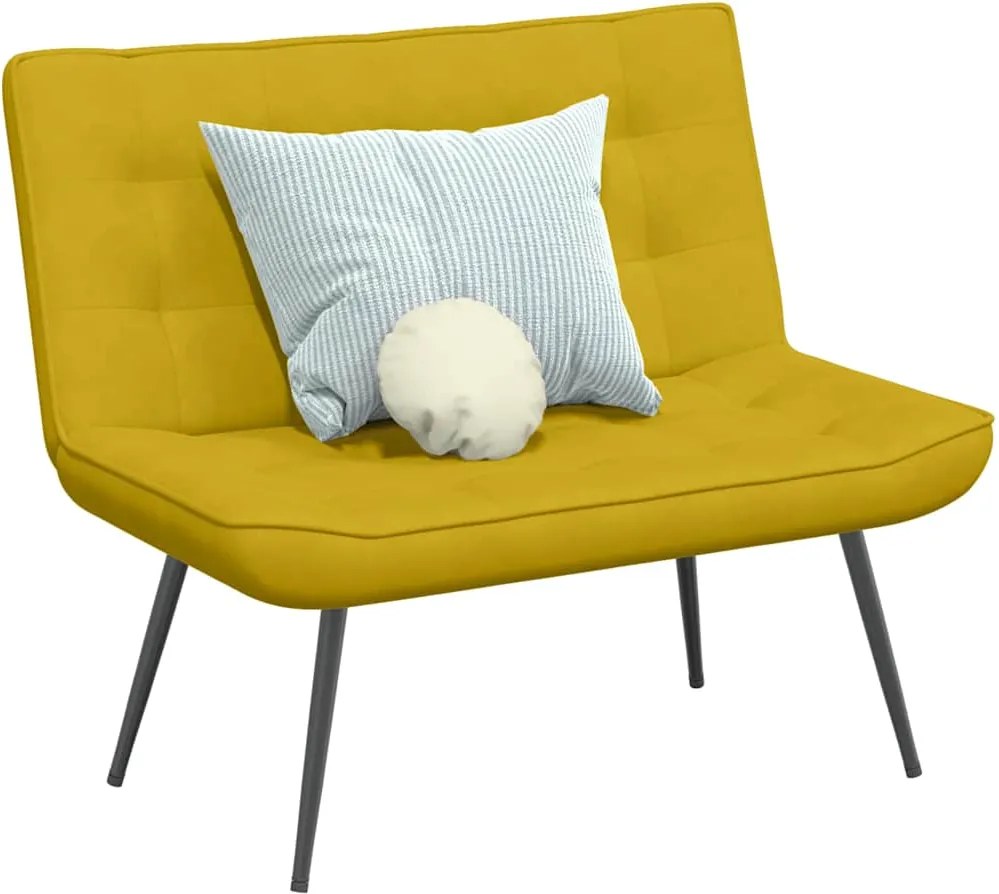 4012343 vidaXL Пейка, жълта, 110x74x84 см, кадифе