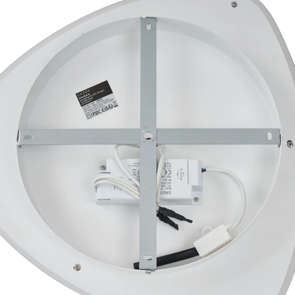 Дизайнерска таванна лампа бяла с тъмносива органична форма, включително LED димируема - Taylor