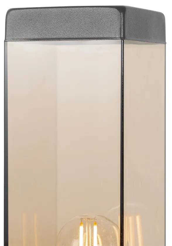 Умна външна стълбова лампа тъмно сива с опушен 80 см вкл. WiFi P45 - Malios