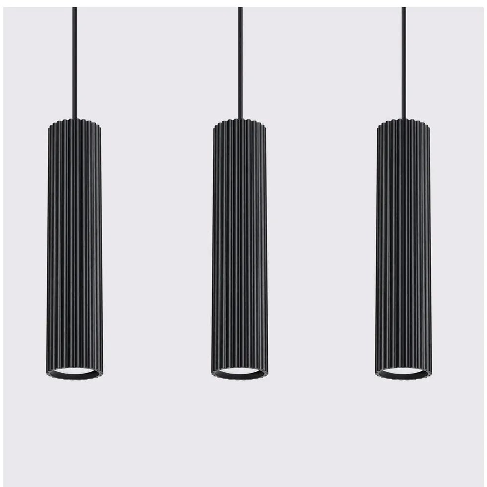 Черно висящо осветително тяло Gleam – Sollux