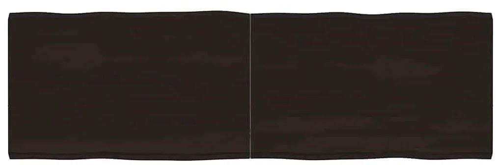 364036 vidaXL Плот за маса тъмнокафяв 160x50x(2-4) см обработен масивен дъб