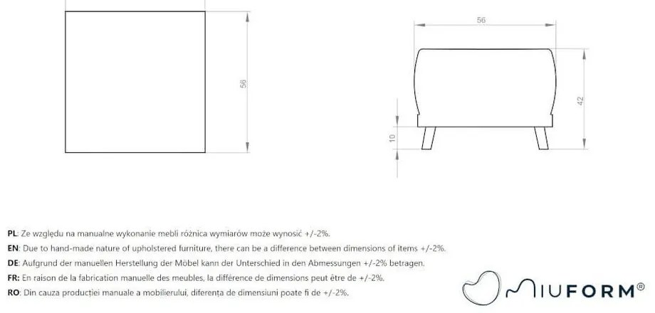 Тъмно сива табуретка за крака Dazzling Daisy - Miuform