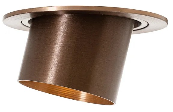 Комплект от 6 модерни вградени спота тъмен бронз кръгли с възможност за накланяне - Installa