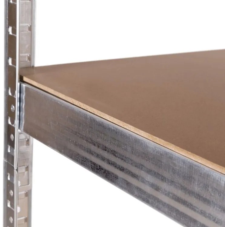 Стабилен ъглов метален стелаж за съхранение с 5 рафта 180x90x40 см