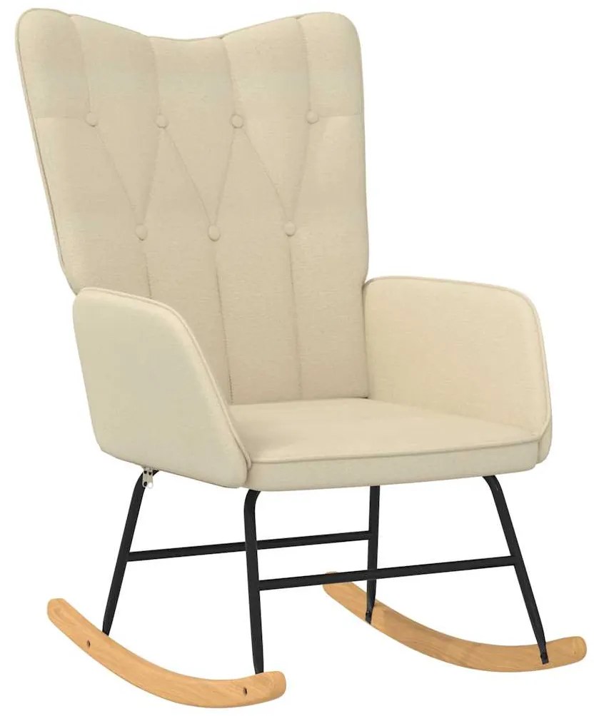 327613 vidaXL Люлеещ се стол, кремав, текстил