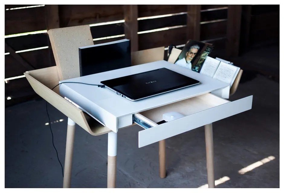 Бяло бюро с 1 чекмедже Бюро My Writing - EMKO