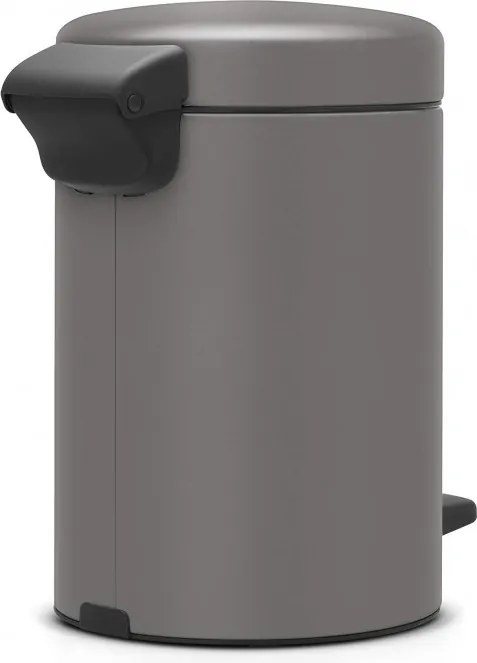 Кош за боклук с педал Brabantia NewIcon 1001096, 3 л, Плавно затваряне, Противоплъзгаща основа, Минерално покритие, Сив