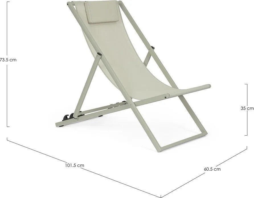 Светлозелен позициониране/сгъваем градински шезлонг метален Taylor – Bizzotto