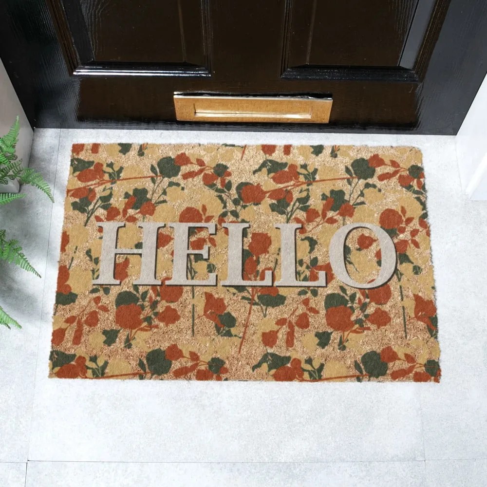 Изтривалка от кокосови влакна 40x60 cm Hello Floral – Artsy Doormats