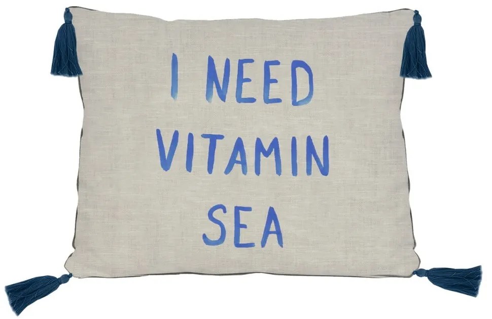 Бежова възглавница с ленена смес Captain, 50 x 35 cm - Little Nice Things