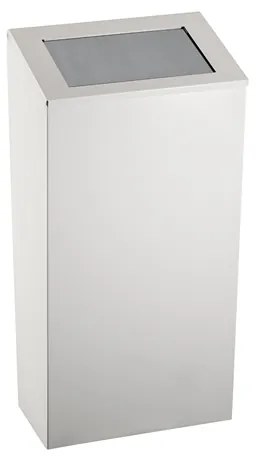 Dayco Кош за отпадъци, с натискащ се капак, метален, 21.5 х 30 х 40 cm, 25 L, бял