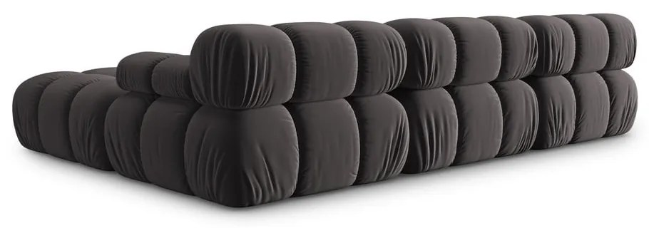 Тъмносив ъглов диван от кадифе Bellis - Micadoni Home