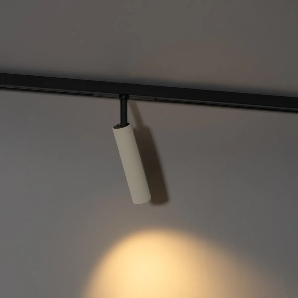 Модерен прожектор бежов с черен за 1-фазова релсова система - Slimline Uzzy
