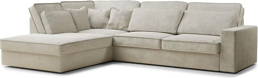 Сиво-бежов шенилов ъглов диван (ляв ъгъл/L форма) Kirou – Maison de Rêve