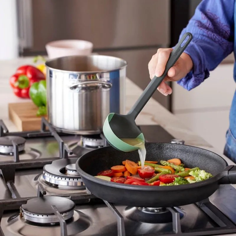Черпак за супа Lekue 1010180, 29 см, Против надраскване, Гъвкава глава, 4/220°C, Зелен