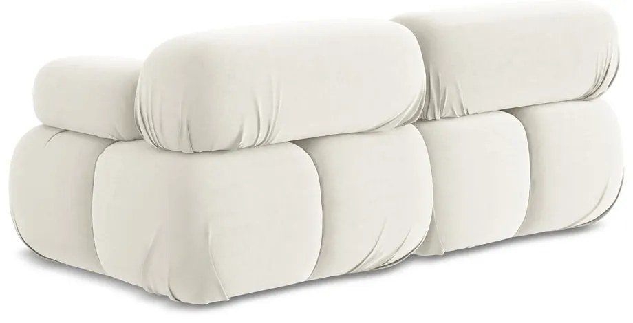 Бял кадифен модулен диван 190 cm Lokua – Makamii