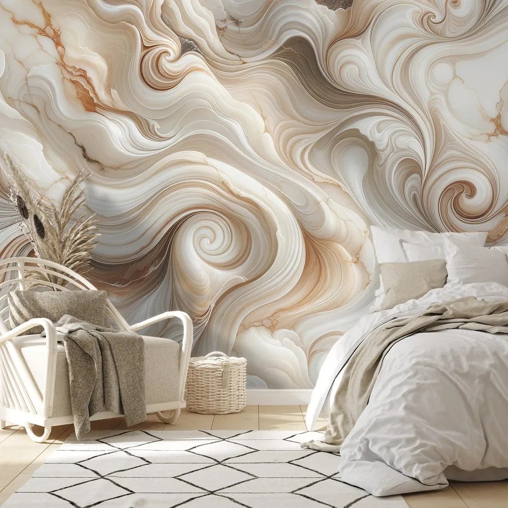 Самозалепващ тапет – Кафяви абстрактни вълни