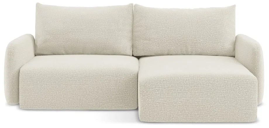 Кремав разтегателен ъглов диван с място за съхранение (десен ъгъл) Kalena – Makamii