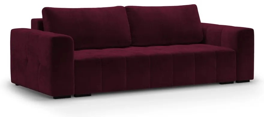 Тъмно червено кадифено канапе Luca - Milo Casa