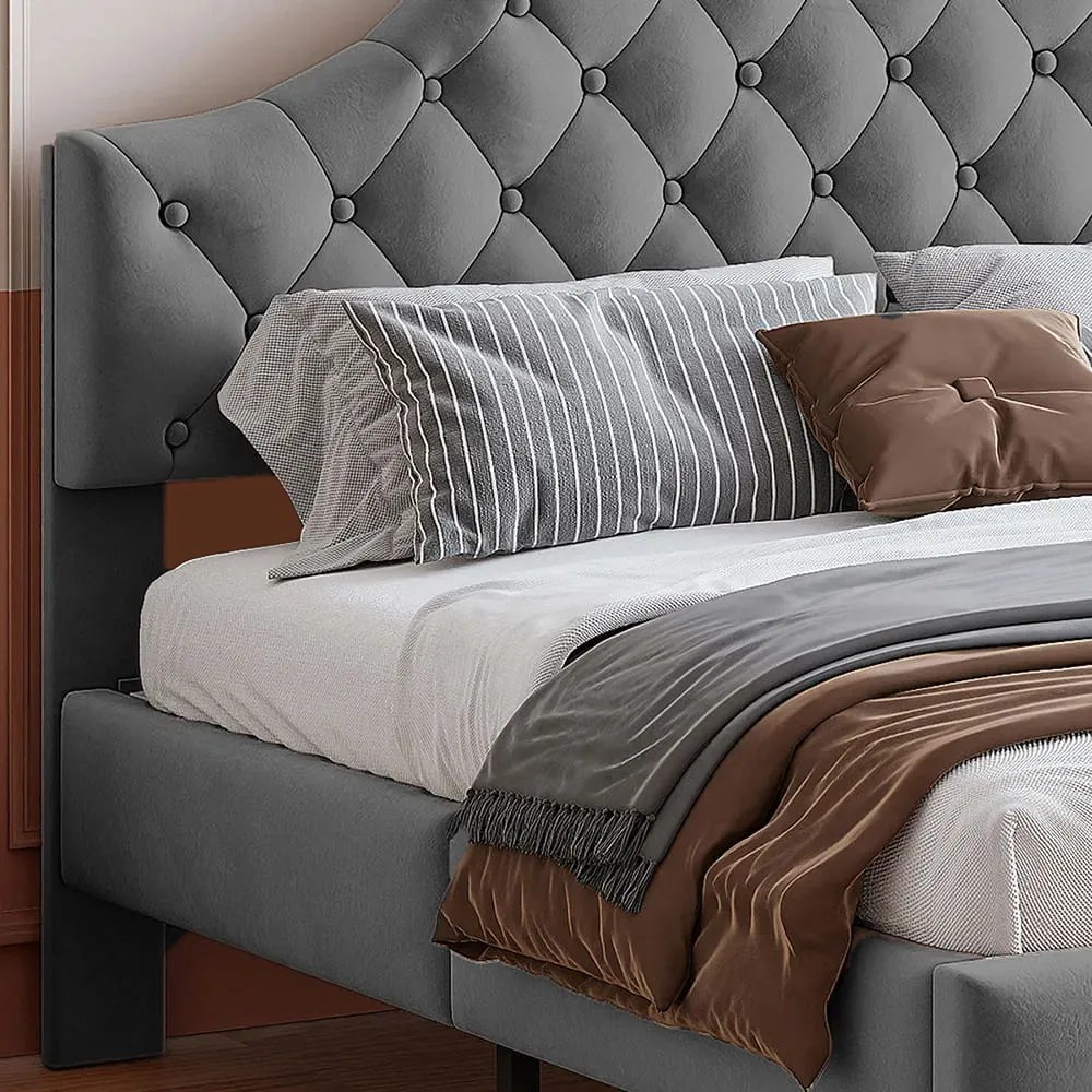 Тапицирано легло Desora-Сиво