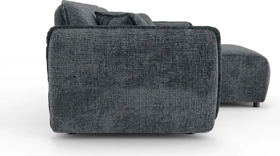 Тъмносив шенилов ъглов диван (десен ъгъл) Nelia – Ropez