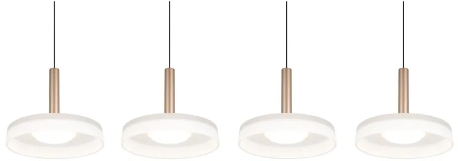 Черно-бяло и златисто LED затъмняващо се висящо осветително тяло със стъклен абажур Celeste – Trio