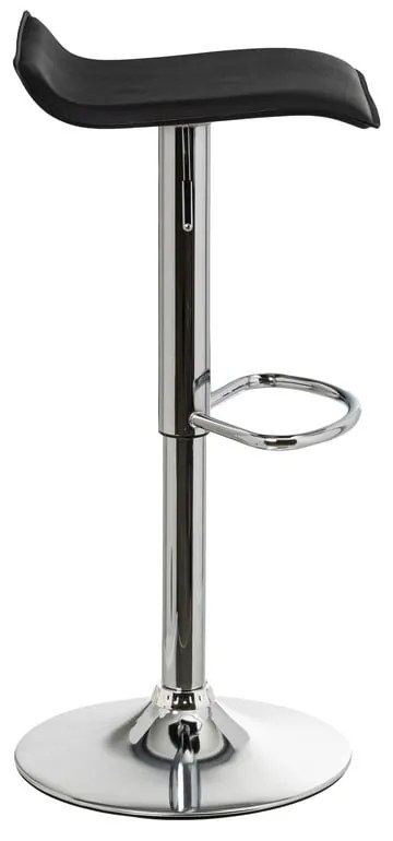 Черни тапицирани бар столове в комплект с регулируема височина 2 бр. (височина на седалката 63 cm) – Casa Selección