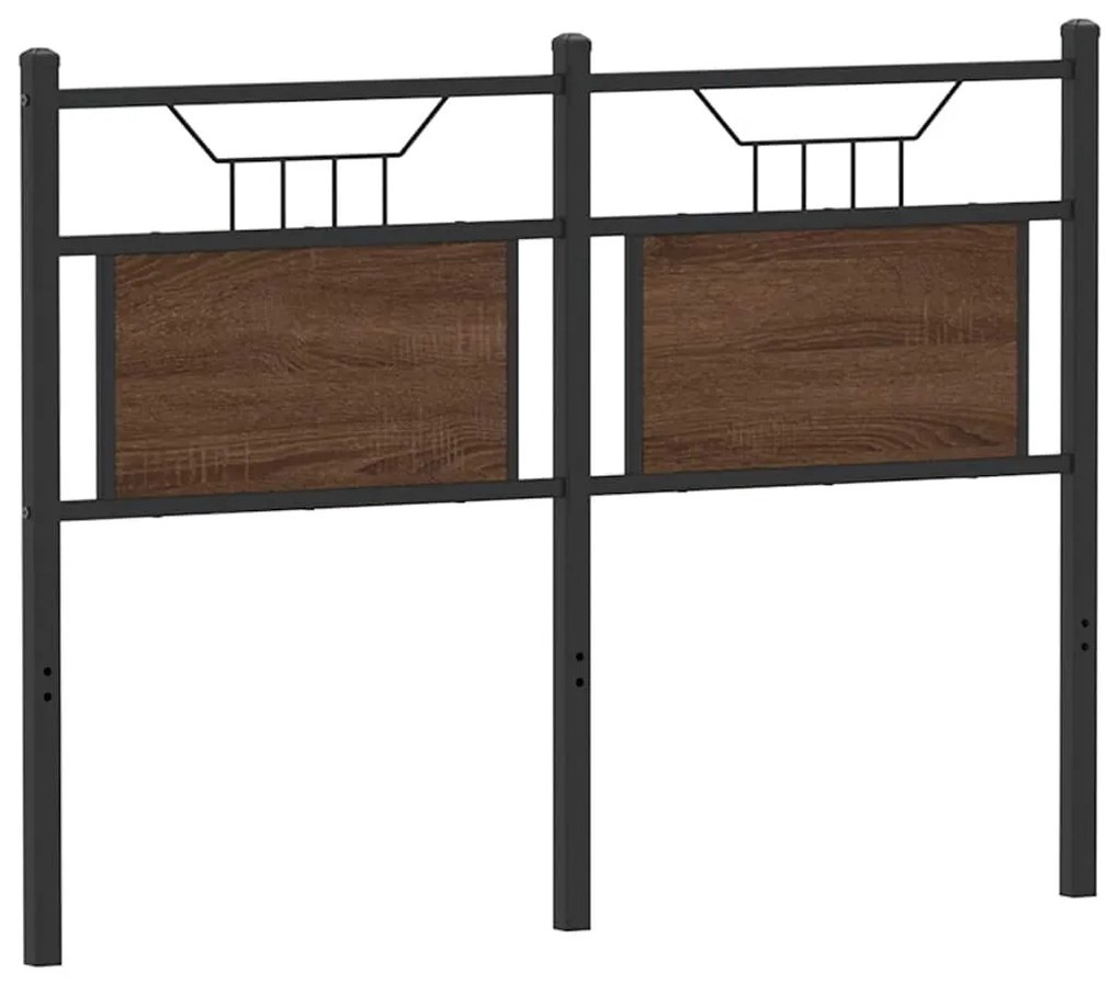 4106872 vidaXL Резервна табла за легло, кафяв дъб, 120 см, инженерно дърво и стомана